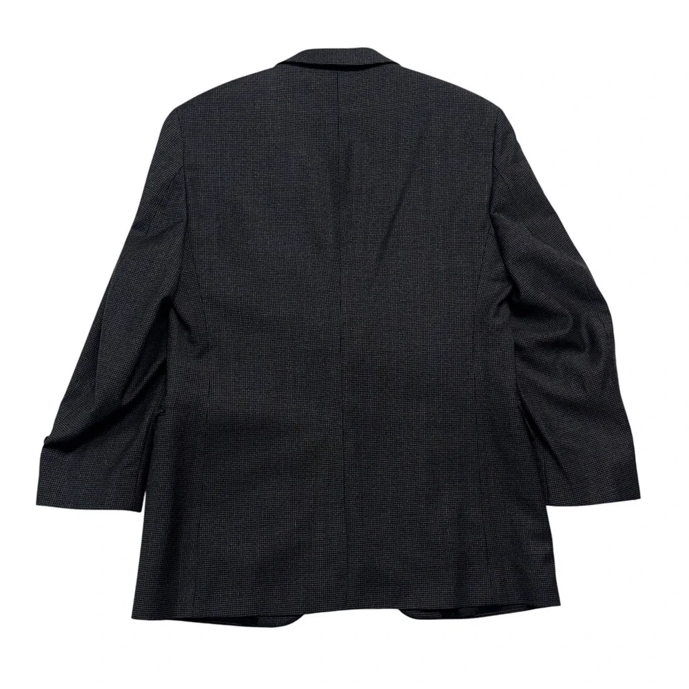 Jos A Bank 40R 32x30 Gray Black Micro Houndstooth 2pc Pant Suit Pleated Wool
